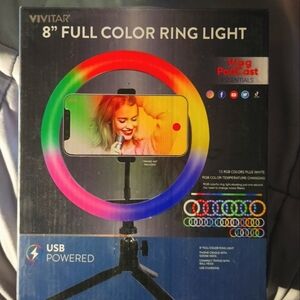 Vivitar 8 Inch Full Color Ring Light Vlog Podcast